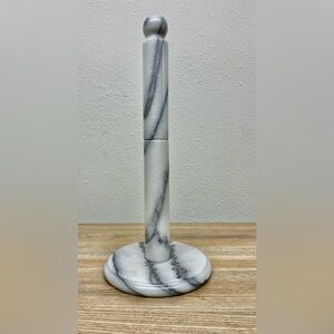 White and Gray Marble Paper Towel Holder Made in Italy